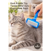 4 Adet Kedi Köpek Tüy Tarağı Metal Uçlu Ergonomik Saplı