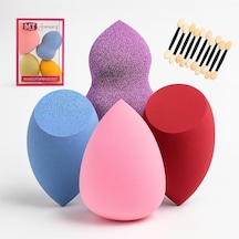 Makyaj Süngeri Seti, Göz Farı Uygulama Çubuğu 10'lu, Latex,free Beauty Blender Süngerleri, Çift Taraflı Aplikat