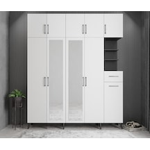 Açelya Portmanto Vestiyer Füme Beyaz  200cm M10
