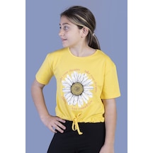 Toontoy Kids Toontoy Kız Çocuk Papatya Desenli Tişört Sarı