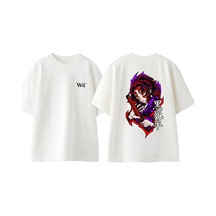 Thewert Yoriichi Kakushibo Tasarım Sırt Baskılı Pamuk Beyaz Oversize T-shirt