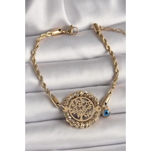 316l Çelik Gold Renk Burgu Zincir Model Dorika Yaşam Ağacı Figür Nazar Boncuk Detay Kadın Bileklik - Özel Seri Bzsurn010016 Altın 316l Çelik Gold Renk Burgu Zincir Model Dorika Yaşam Ağacı Figür Nazar Boncuk Detay Kadın Bileklik - Özel Seri Bzsurn010016 Altın