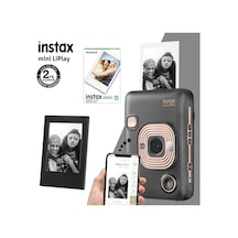 Fujifilm Instax Mini Liplay Hybrid Elegant Fotoğraf Makinesi + 10'lu Mini Film + Çerçeve Siyah