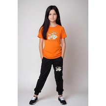 Fyk Kids Kız Çocuk Calmin Papatya Baskılı Alt-üst Takım Turuncu