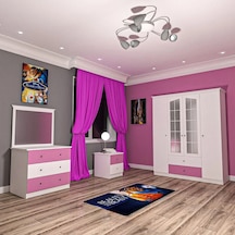 Bale Pembe Genç Odası Takımı Mdf Sis Gri