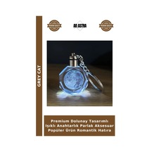 Premium Dolunay Tasarımlı Işıklı Anahtarlık Parlak Aksesuar Popüler Ürün Romantik Hatıra