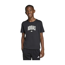 Adidas Collegiate Graphic Çocuk Siyah Yuvarlak Yaka Tişört Siyah