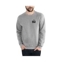 Bts Jin 92 Baskılı Gri Melanj Erkek Sweatshirt