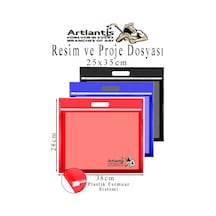 Renkli Plastik Fermuarlı Proje Dosyası 25x35 Cm 3 Adet Tutmaçlı 28x38 Cm Resim Ve Proje Ödev Dosyası El Tutmalı Çok Renkli
