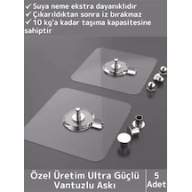 Özel Üretim Yüksek Kaliteli Suya Neme Ekstra Dayanıklı Montajsız Ultra Güçlü Vantuzlu Askı 5 Adet Çok Renkli