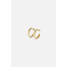 Dokulu Şerit Küpe Gold