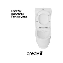 Creavit Mare Rim-off Duroplast Yavaş Kapanan Klozet Kapaklı Beyaz Set