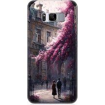 Samsung Galaxy S8 Edge Uyumlu Çiçekli Sokak Desenli Silikon Kılıf