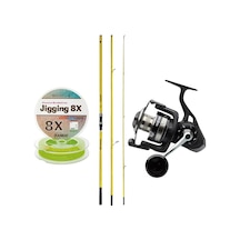 Outdoor Profesyonel Olta Seti Okuma Makaira Surf 4,50 Cm 100-250 3 Parça Yellow Surf Kamışı&savage Gear Sgs8 8000 Fd Genel