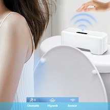 Hymark Otomatik Wc Tuvalet Sifonu Kızılötesi Sensörlü Temassız Akıllı Sensör Şarjlı Dahili Pil Beyaz