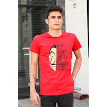 Madmext Baskılı Bordo Tişört 4016 Bordo