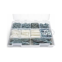 Tr 312 Parça 11 Çeşit Vida Dübel Ve Pul Seti - Organizer Takım Çantası - Dın 7505 Sunta Vidaları - Kraft Plastik