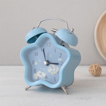 Çift Zilli Metal Masa Çalar Saat 8.8 Cm - Pilli &amp Işıklı Çok Renkli