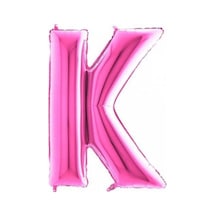 K Harf Folyo Balon Fuşya 100cm Pembe