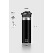 Renga Saga Metal Aksesuarlı 630 Ml Tritan Matara 912092 Good Siyah Siyah