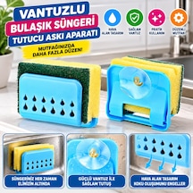Kahveci.store Mutfak Lavabo Vantuzlu Bulaşık Süngeri Askısı Aparatı 22 Çok Renkli
