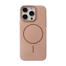 Apple iPhone 15 Pro Max Uyumlu Kamera Çıkıntılı Magsafe Wireless Şarj Özellikli Sert Sararmaz Silikon Kılıf Resimdeki