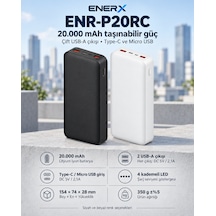 Enerx Enr-p20rc 20.000 Mah 2.1a Powerbank Siyah