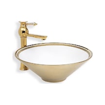 Tezgah Üstü Porselen Lavabo Gold