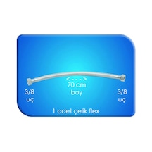 Flex Çelik 3/8 3/8 Uç 70 Cm Boy 1 Adet Su Bağlantısı