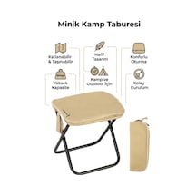 Kamptek Pratik Katlanabilir Kamp Taburesi - 120 Kg Kapasiteli Taşınabilir Kamp Oturağı Mini Sandalye Yer Kaplamayan Kompakt Tasarım Gri