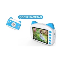 X900 Dijital Çocuk Fotoğraf Makinesi Selfie Kamera 3.5 İnç Dijital Çocuk Kamerası 1080p Mavi