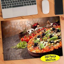 Lezzetli Pizza Yiycek Gıda 240 Parça Puzzle Yapboz-137350817