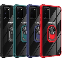 Samsung Galaxy Uyumlu S20 Kilif Standli Yüzüklü Mola Silikon Kapak 466781001
