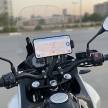 Motosiklet Gidon Telefon Tutucu 360 Döner, Kaymaz Sabitleme Sistemli, Sarsıntı Önleyici Telefon Tutucu Aparat B