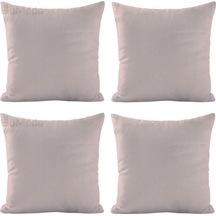 Dekoratif 4'lü Kırlent Yastık Kılıfı Seti - 42 X 42 Cm - Vizon