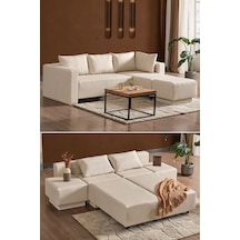 Kagu Corner Poly-l Köşe Takimi-Kanepe-Yatak-Dinlenme Krem