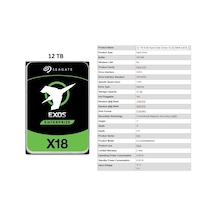 Seagate 12 TB Exos X18 ST12000NM001J SATA 3 256 MB Cache 7200 Rpm