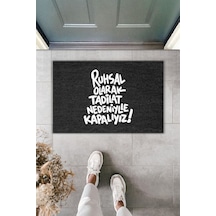 Rugmood Modern Dijital Baskı - Ruhsal Olarak Tadilat Nedeniyle Kapalıyız - Kapı Önü Paspası Siyah