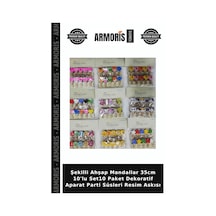 Şekilli Ahşap Mandallar 35cm 10'lu Set10 Paket Dekoratif Aparat Parti Süsleri Resim Askısı