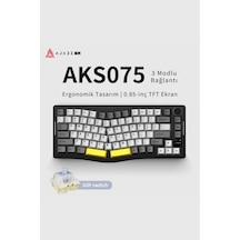 Aks075 Ergonomik Tasarım Mekanik Klavye-bt5.1/2.4gwireless/usb-c Kablolu-hot Swap Dinamik Rgb