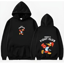 Startmore Fıght Club Basklı Kapişonlu Sweat Siyah