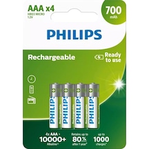 Philips R03B4A70/10 700 mah AAA Şarj Edilebilir Ince Kalem Pil 4'lü