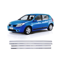 Dacia Sandero 2006-2012 Arası Krom Cam Çıtası 4 Kapı P.çelik