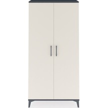 Arges Dolap 2 Kapaklı Tek Askılı 88x30x182 Antrasit-aytaşı Antrasit