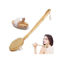 Doğal At Kılı Banyo Fırçası Selülit Karşıtı, Masaj Ve Peeling İçin Ahşap Fırça, Saplı & Sapsız Kullanım Açık Ceviz