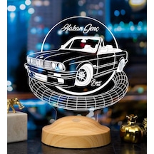 Klasik Bmw E30 Cabrio, Bmw Logolu Hediye 3d Led Lamba, Bmw Hayranına Hediye Genel