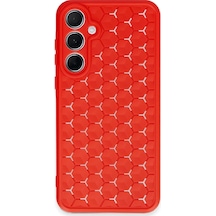 Newface Samsung Galaxy A25 5g Kılıf Petek Silikon Kapak - Kırmızı