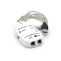 Usb Guitar Link Kablo Usb Enstrüman Kablosu 6.3 Mm Girişli Usb Ses Kartı