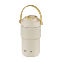 Shotay Askılı Mug Çelik Bardak 450ml Krem Krem