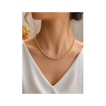 Xuping Rose Gold Renginde Dorika Model Çelik Kadın Kolye Altın